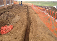 Advanced Lightning Protection - Trenching and earth cable at substation